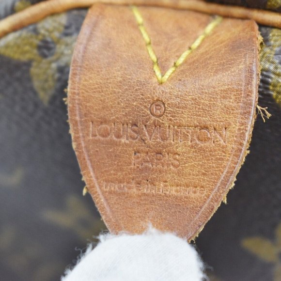 Authentic LOUIS VUITTON Speedy 30 Travel Hand Bag Monogram Leather Brown - Picture 4 of 14